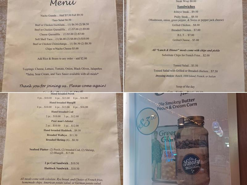 Jammer Inn Menu
