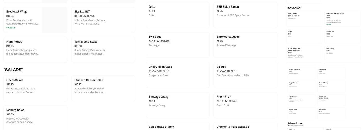 TASTE Bar & Grille Menu