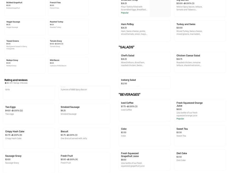 TASTE Bar & Grille Menu