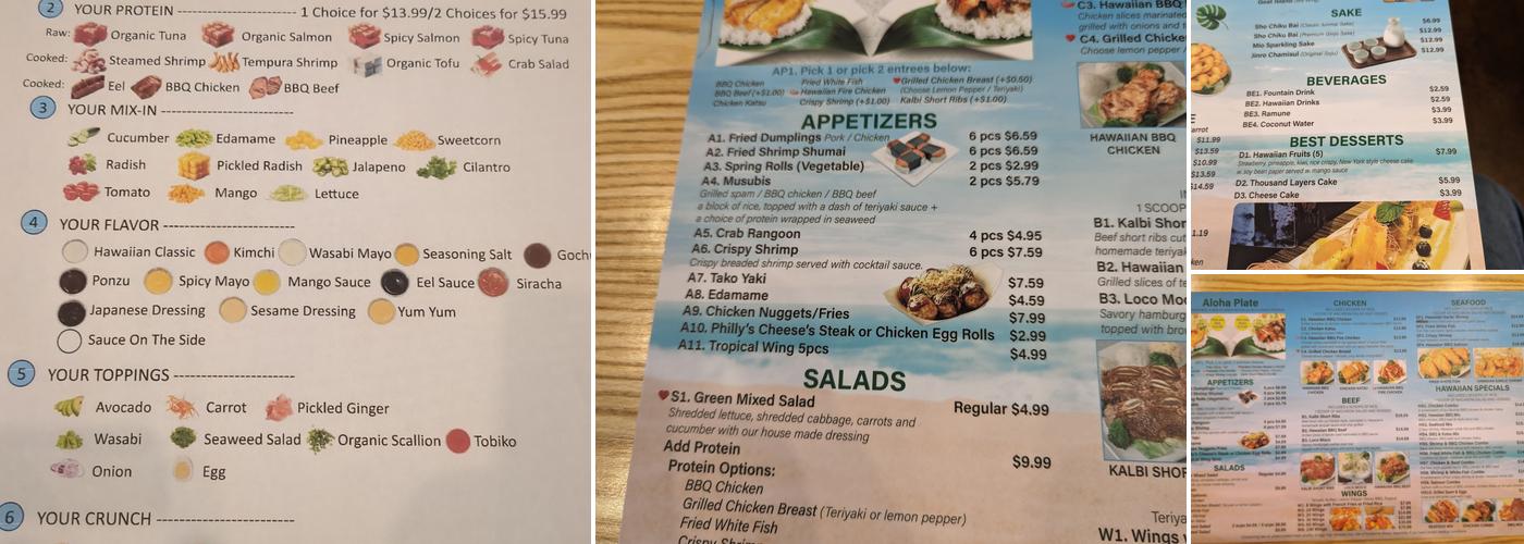 Hawaiian BBQ & Ramen Menu