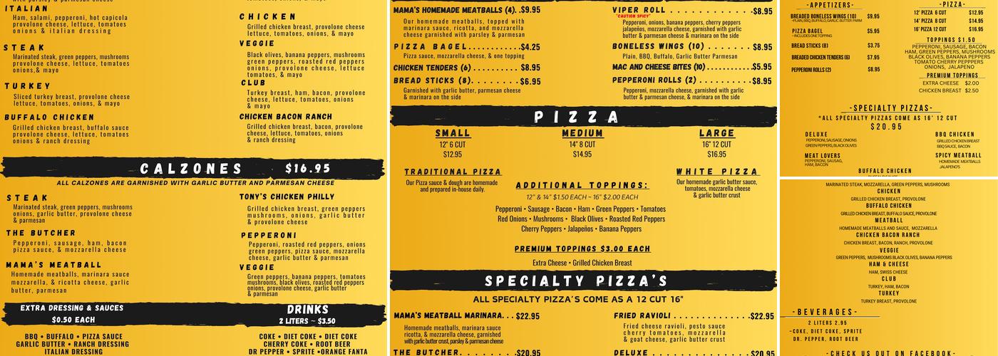 Real Good Pizza Menu
