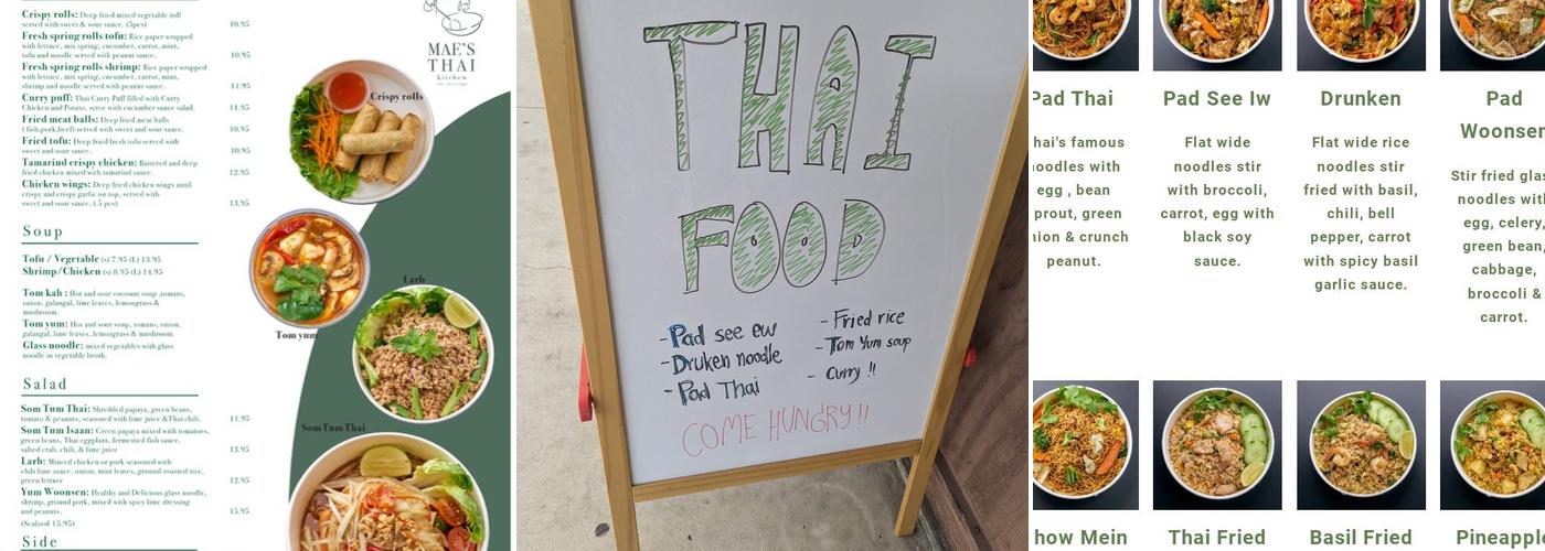 Mae's Thai Kitchen Menu