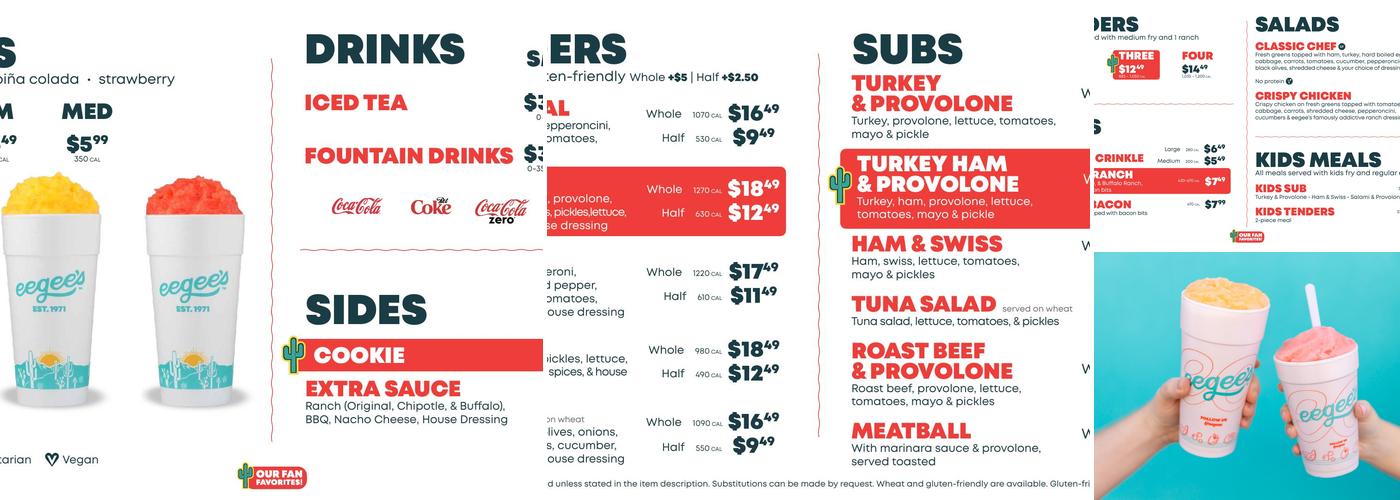 eegee's Menu