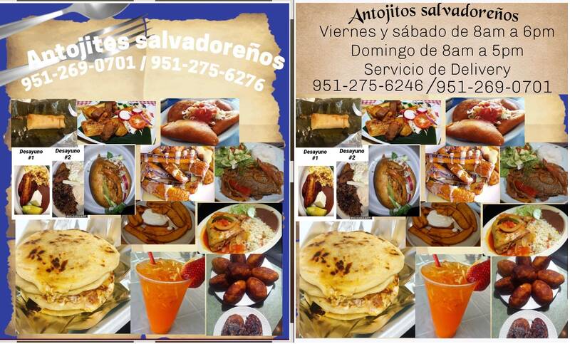 Antojitos Salvadoreños Menu