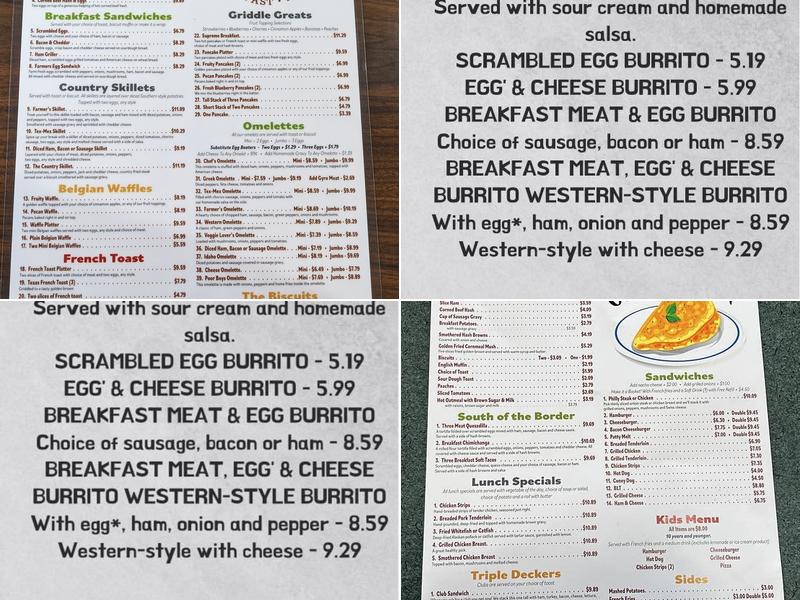 Crazy Omelette Menu