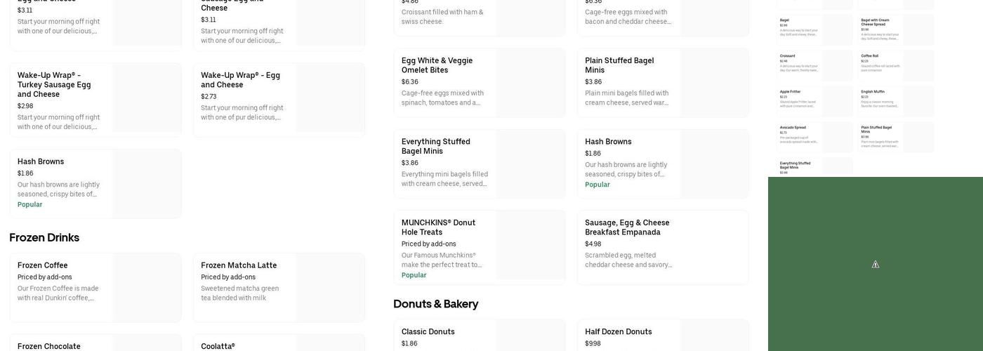 Dunkin' Menu