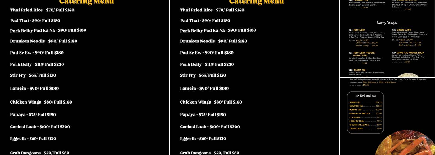 MK Eats Menu