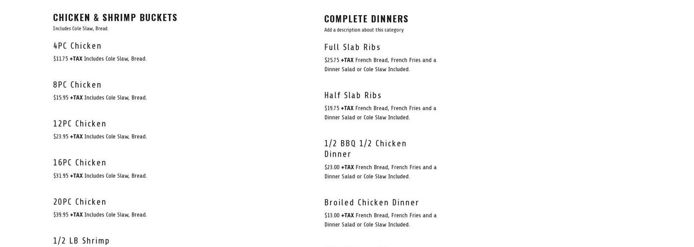 Pizza Napoli Menu
