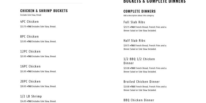 Pizza Napoli Menu