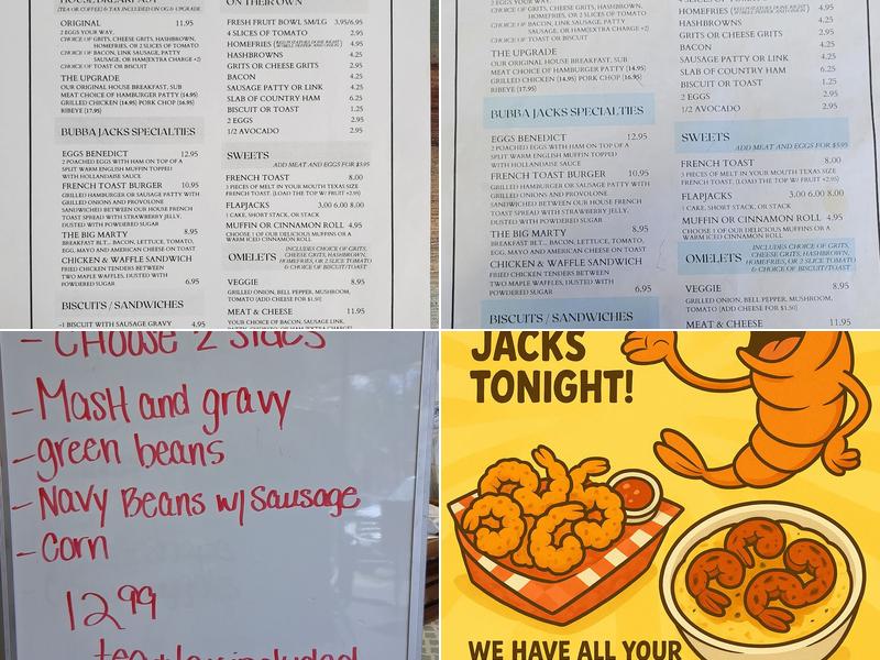 Bubba Jacks Menu