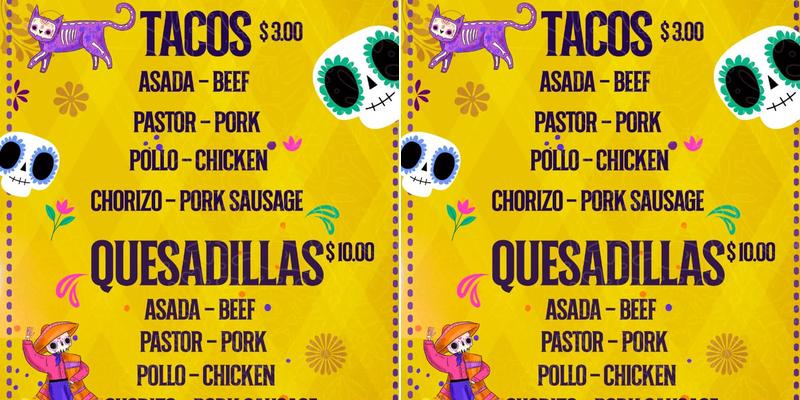 Taqueria Viva Mexico Menu