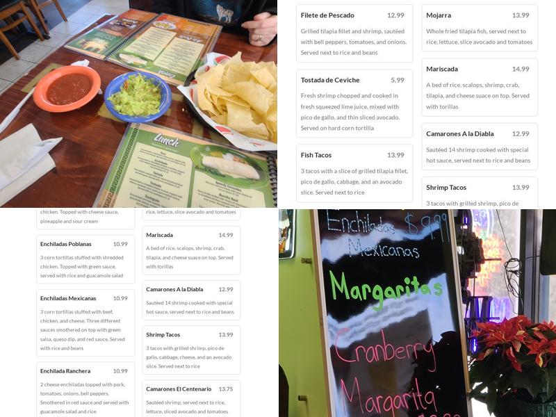 El Centenario Menu