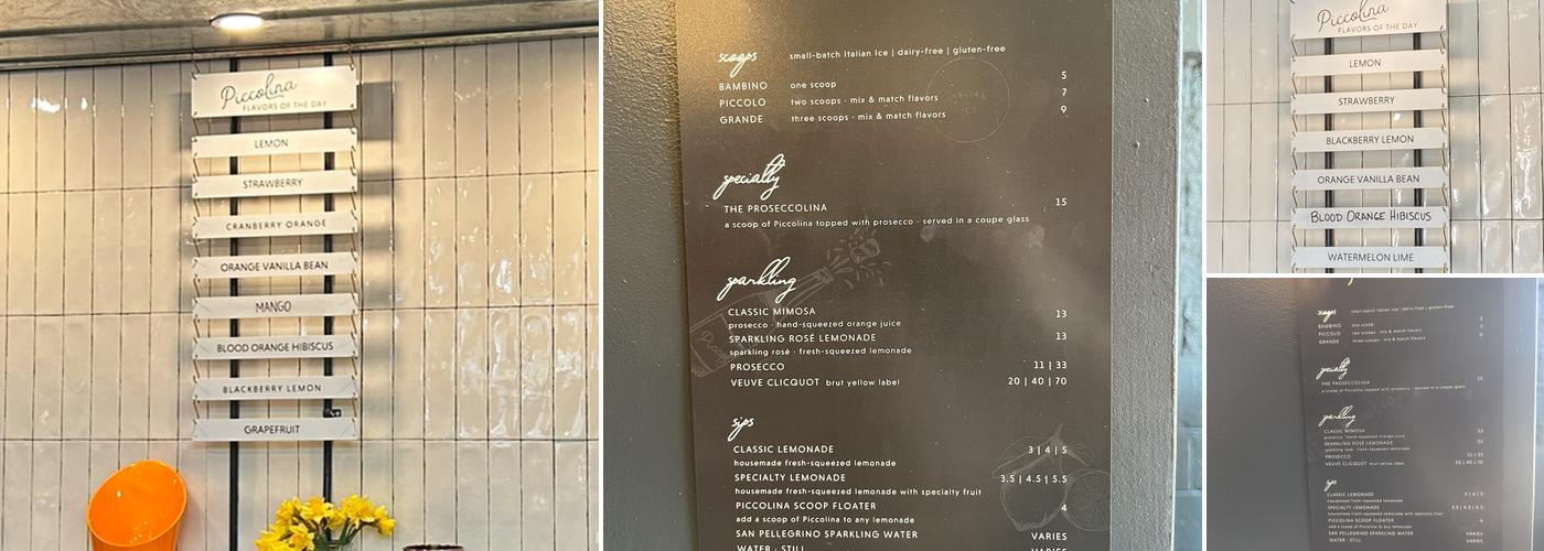 Piccolina Menu