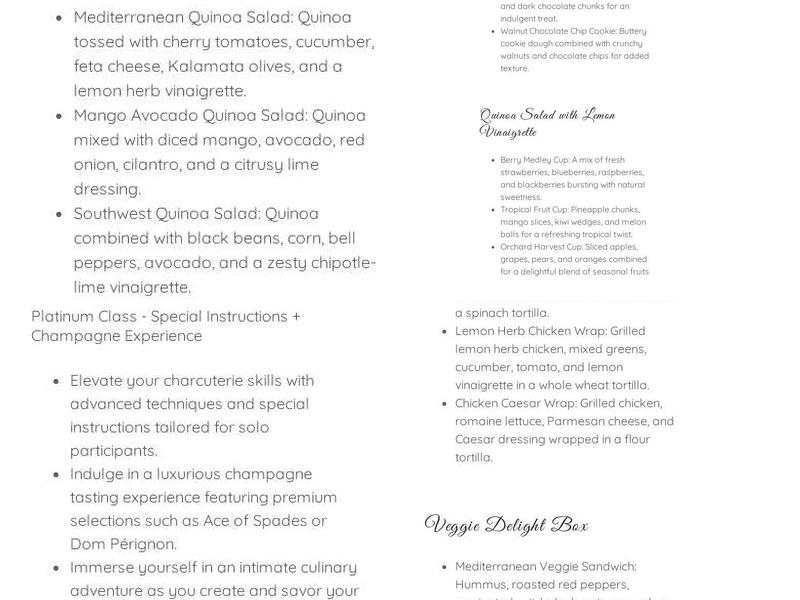 Brie Mine Menu
