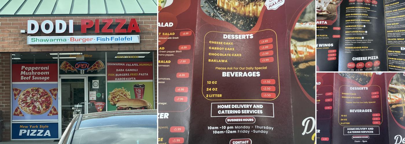 Dodi pizza Menu