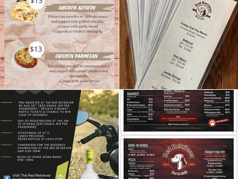 The Red Retriever Bar & Grill Menu