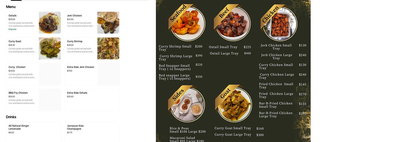 Dat A Gwan Jamaican Mobile Kitchen Menu