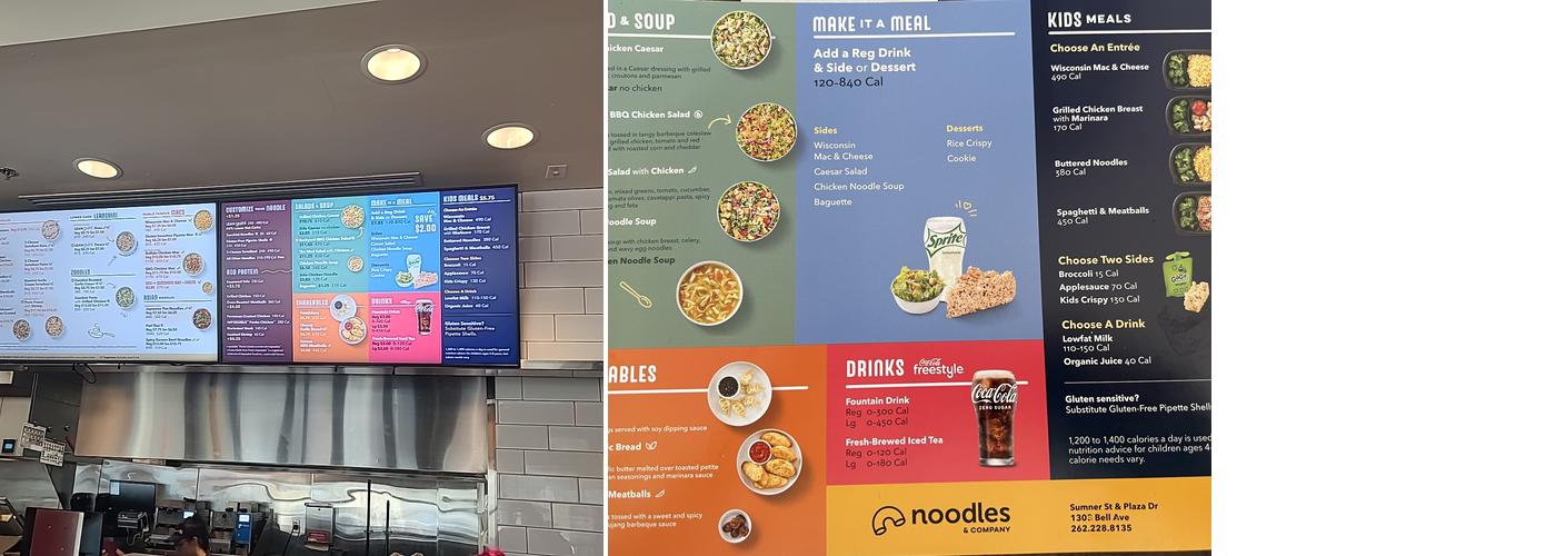 Noodles and Company Menu