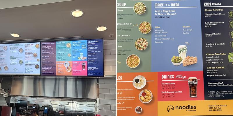 Noodles and Company Menu