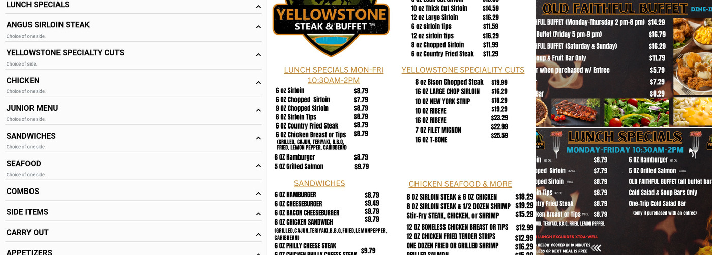 Yellowstone Steak & Buffet, Dalton - Menu, Reviews (69), Photos ...