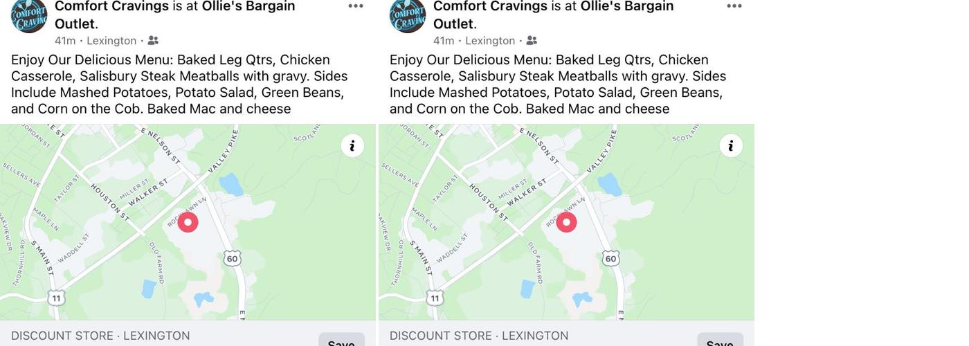 Comfort Cravings Menu