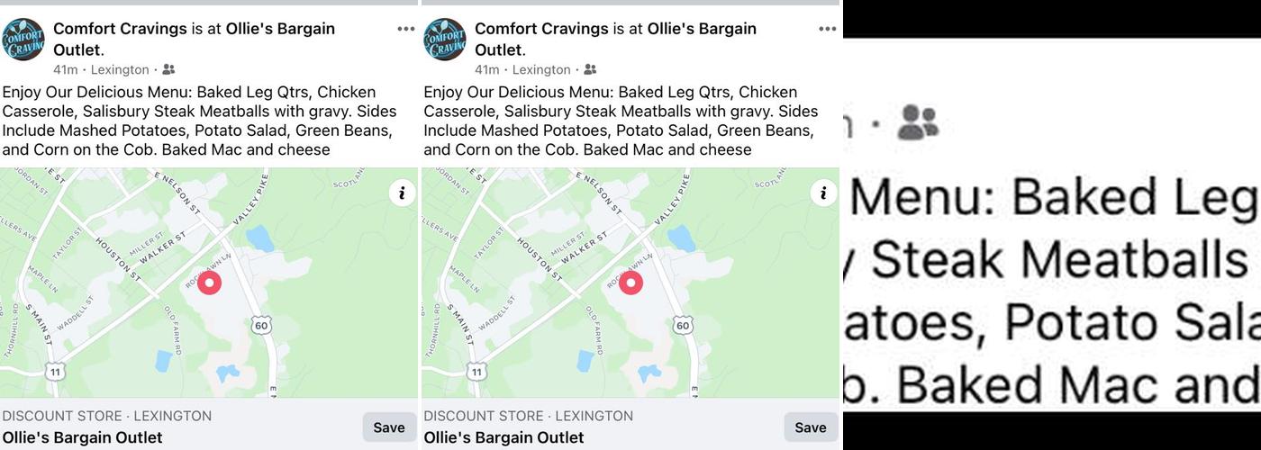 Comfort Cravings Menu