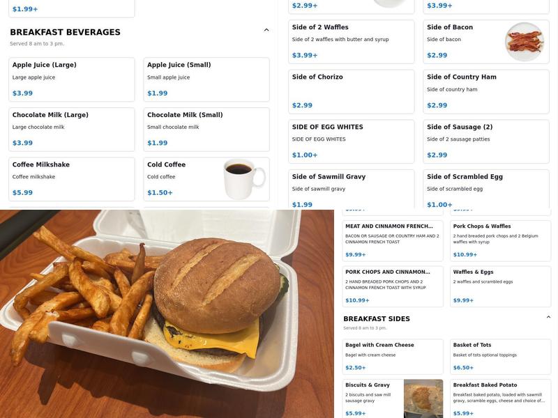 Thunder Burgerz Menu