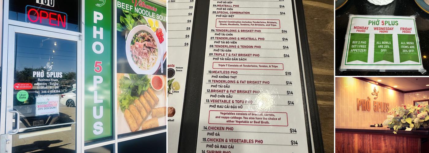 Phở 5Plus Menu
