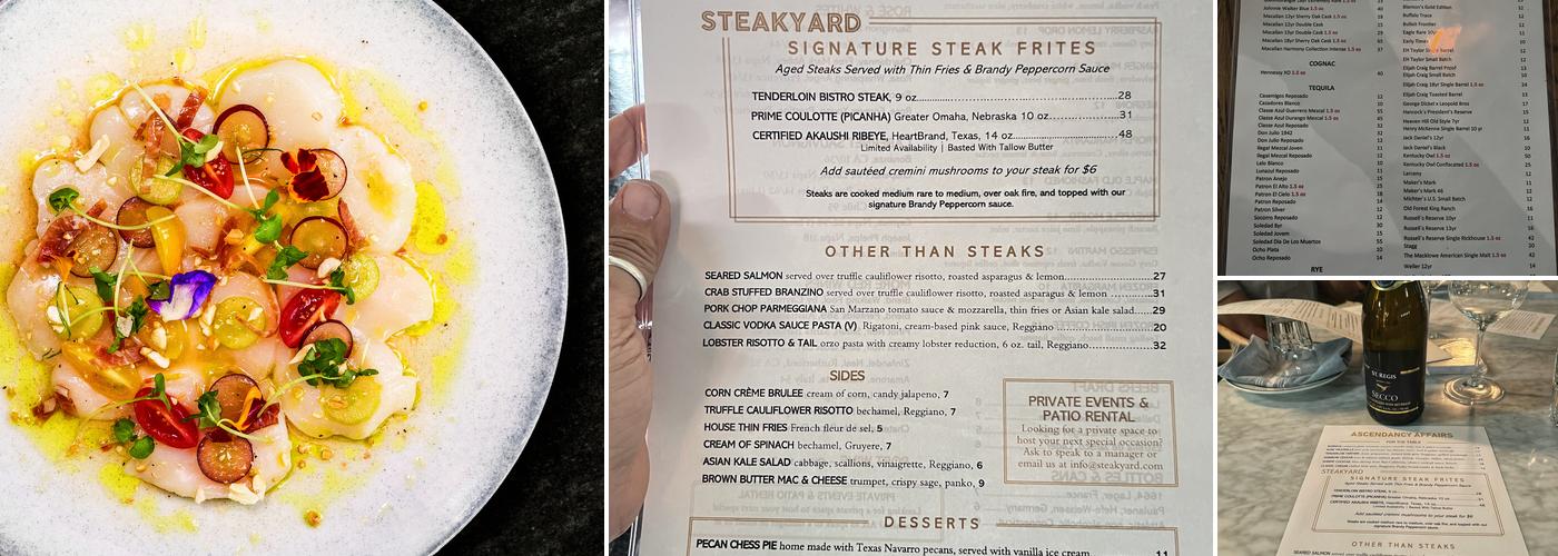 Steakyard Dallas Menu
