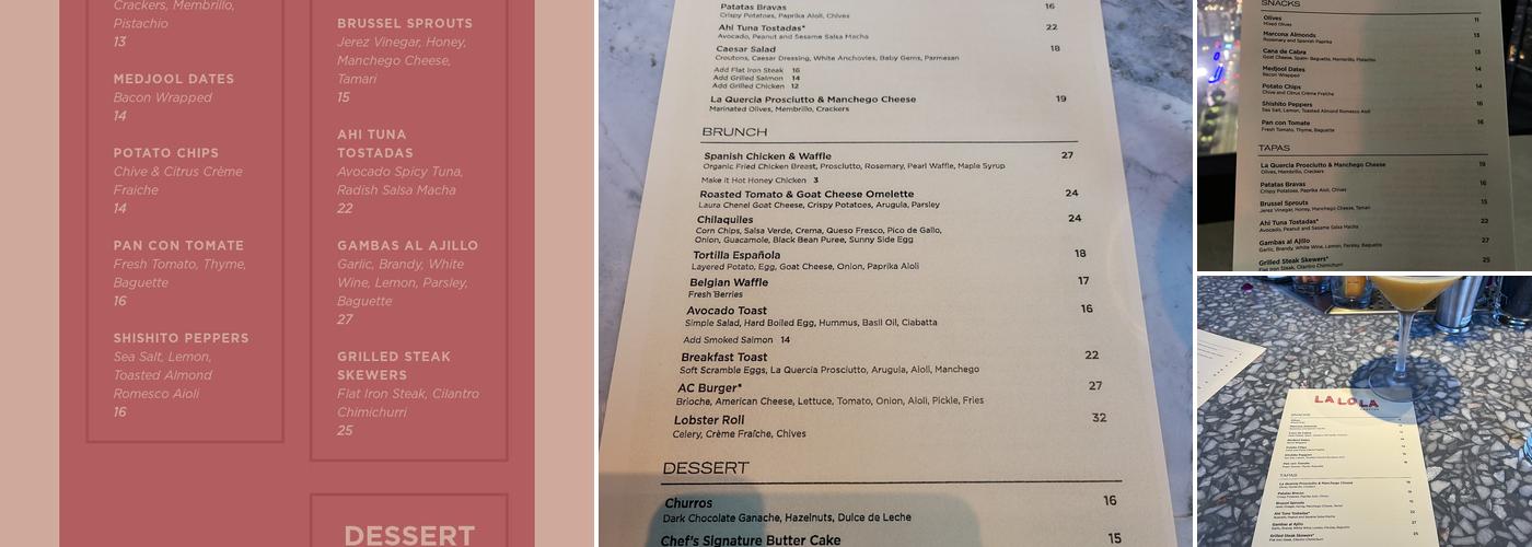 La Lo La Rooftop Menu