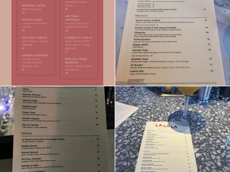 La Lo La Rooftop Menu