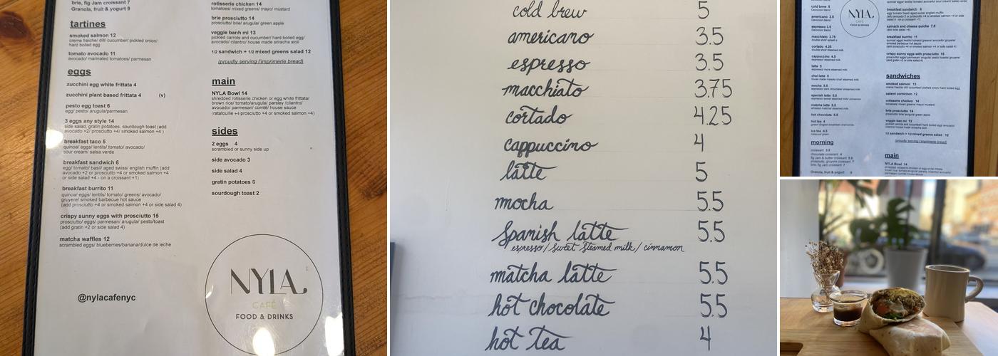 Nyla Cafe Menu