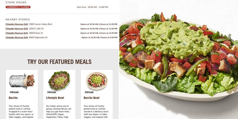 Chipotle Mexican Grill Menu