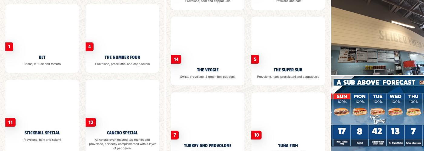 Jersey Mike's Subs Menu
