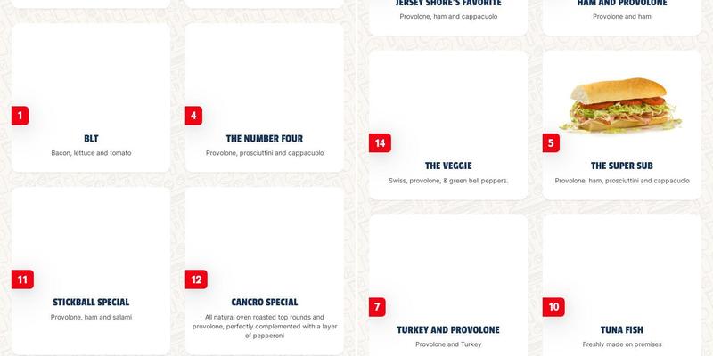Jersey Mike's Subs Menu