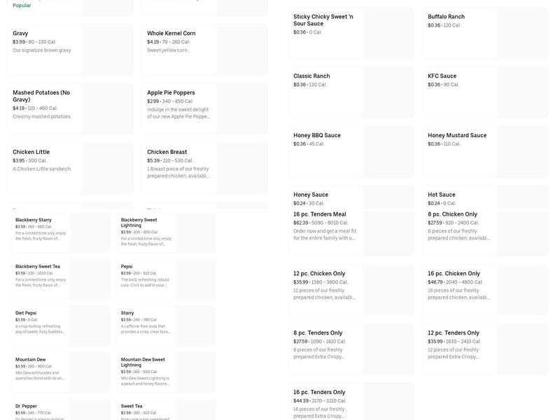 KFC Menu