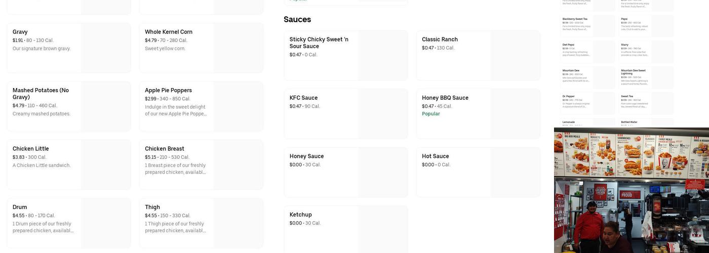 KFC Menu