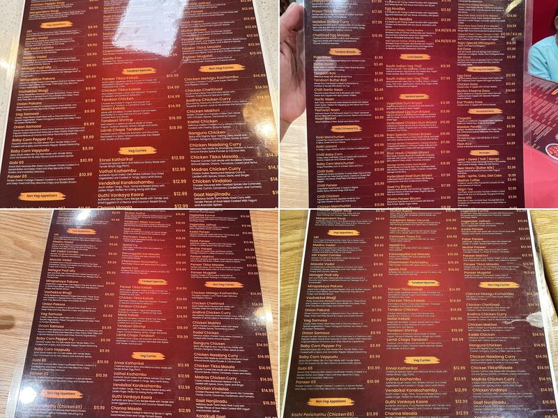 Rajni Indian Cuisine Menu