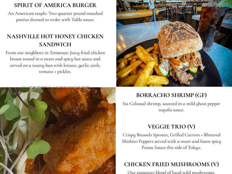 Draft + Table Menu