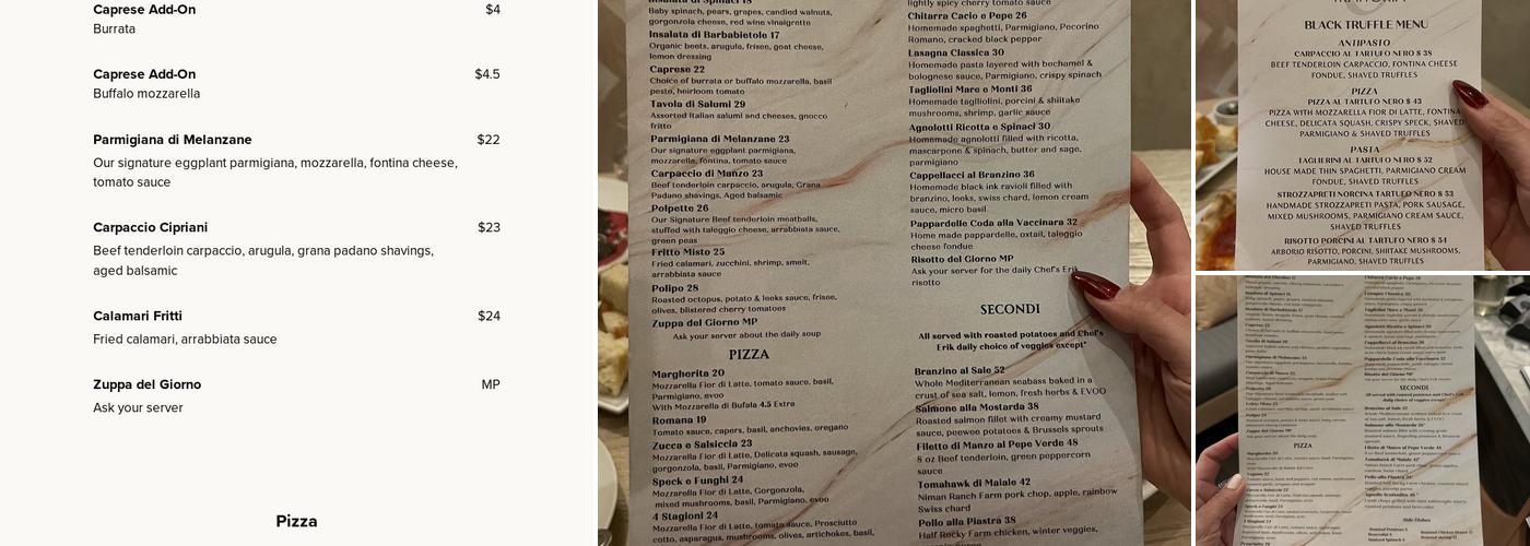 Oliver's Trattoria Menu