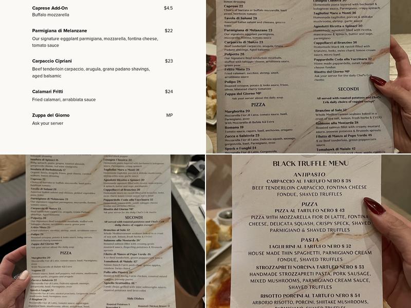 Oliver's Trattoria Menu
