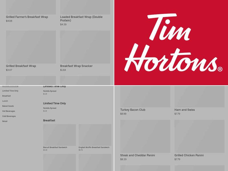 Tim Hortons Menu