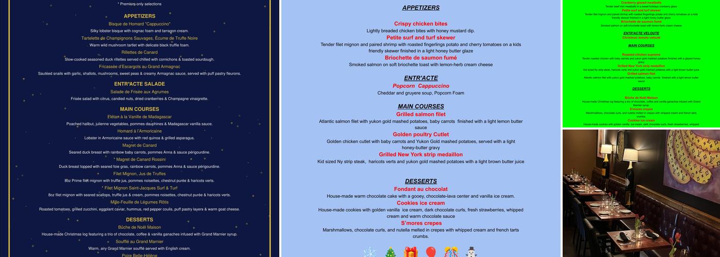 Brasserie Saint Germain Menu