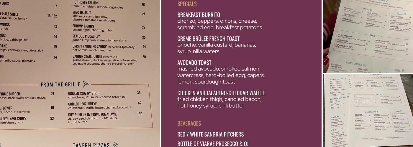 Marcus Live! Bar & Grille Menu