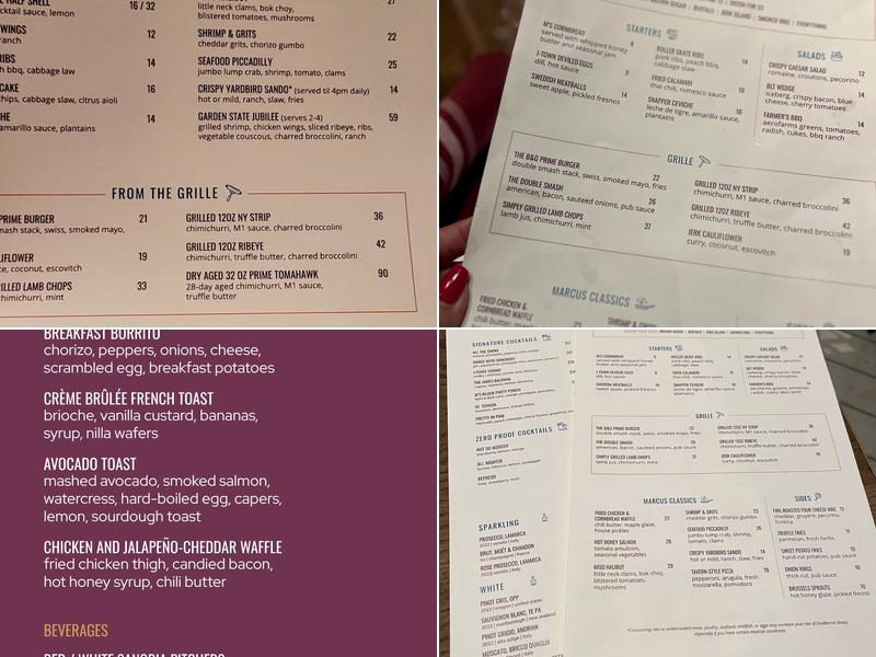 Marcus Live! Bar & Grille Menu