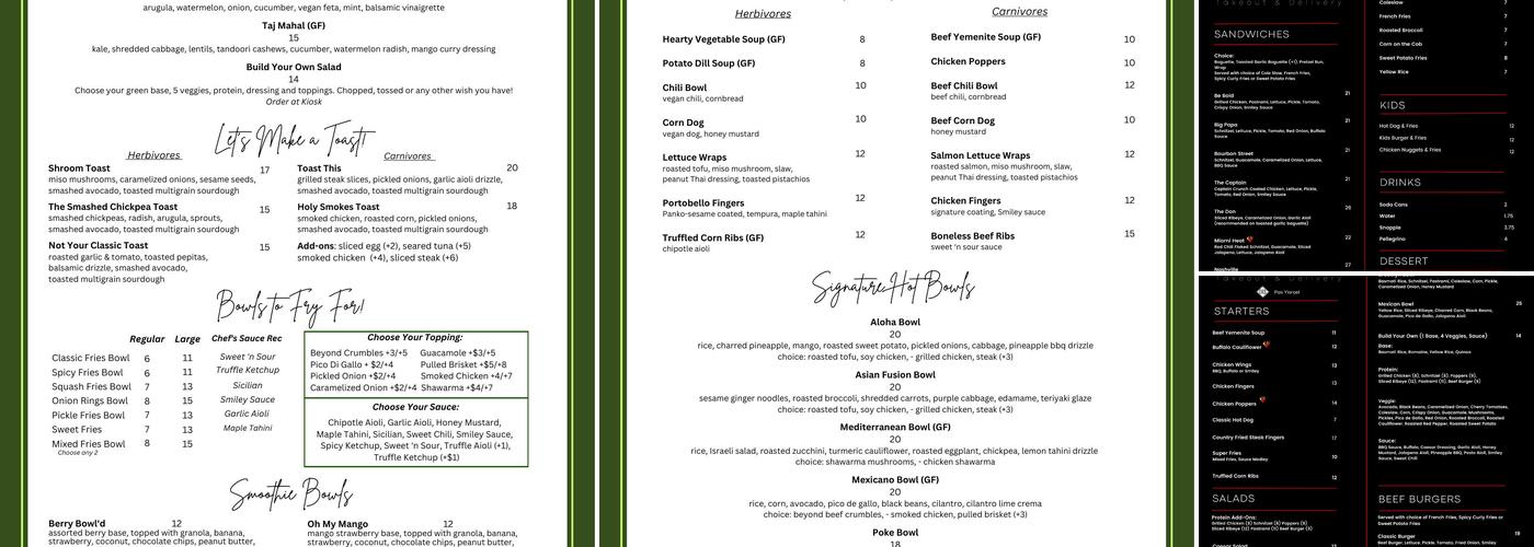 Oak Express Menu