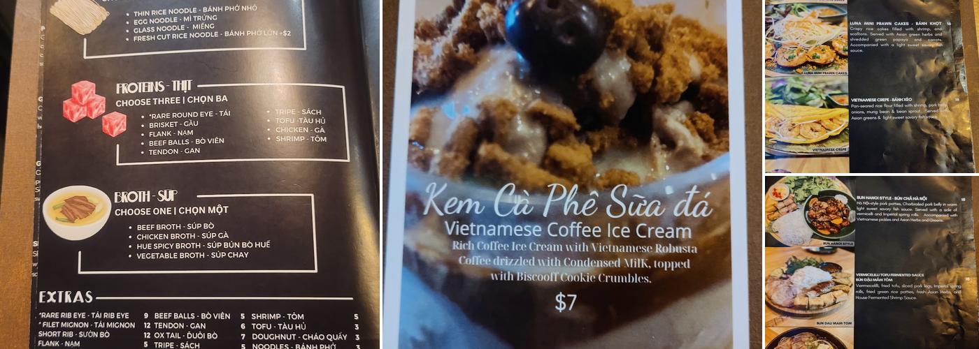 PHO SAIGONESE Menu