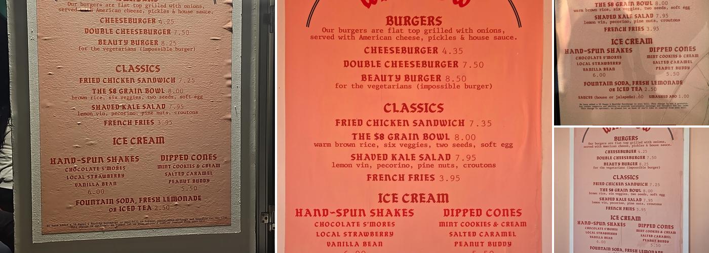 The Win~Dow Long Beach Menu