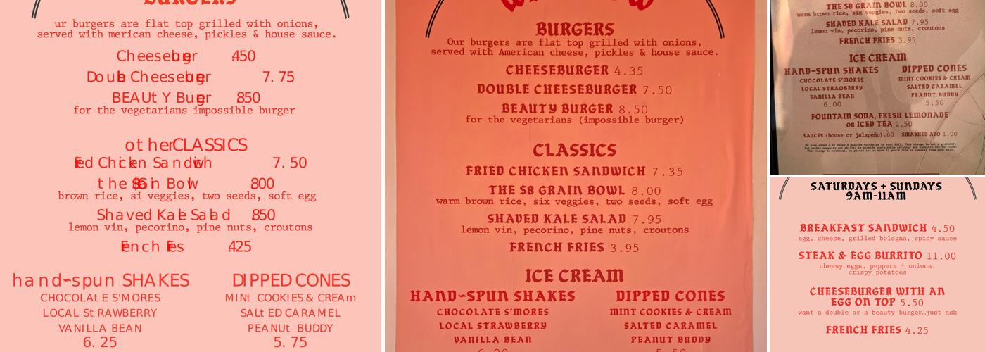 The Win~Dow Long Beach Menu