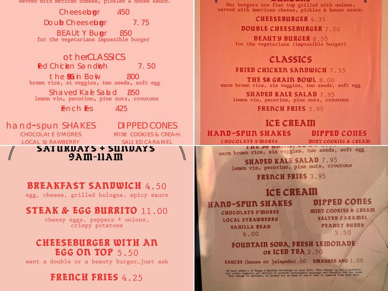 The Win~Dow Long Beach Menu
